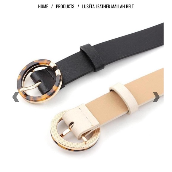 Chic beige belt styled with an on-trend tortoiseshell buckle. - Picture 2 of 3